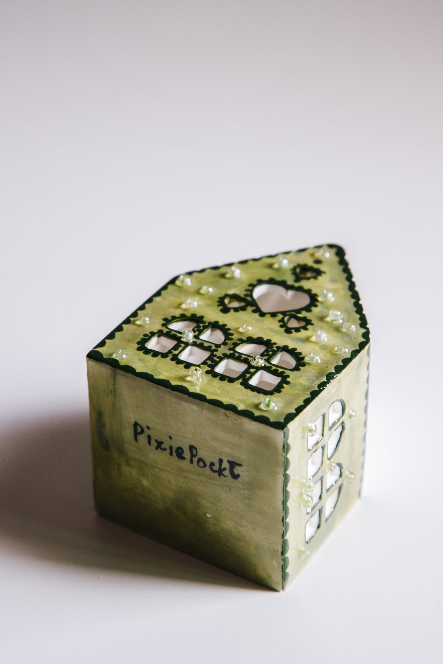Mini House Tealight Holder (green)
