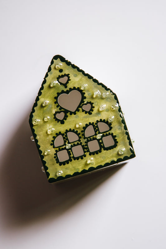 Mini House Tealight Holder (green)