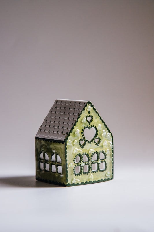 Mini House Tealight Holder (green)