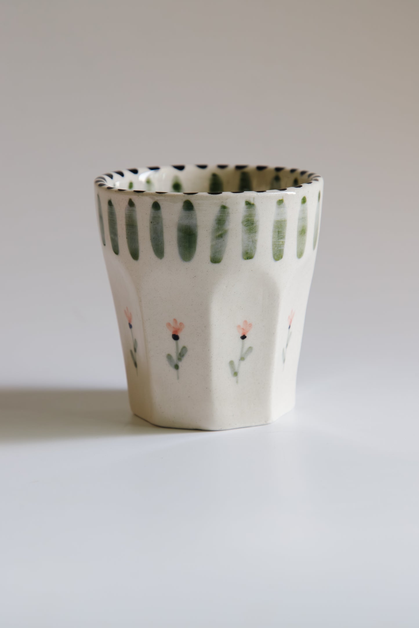 Tulip Cup (green stripe)