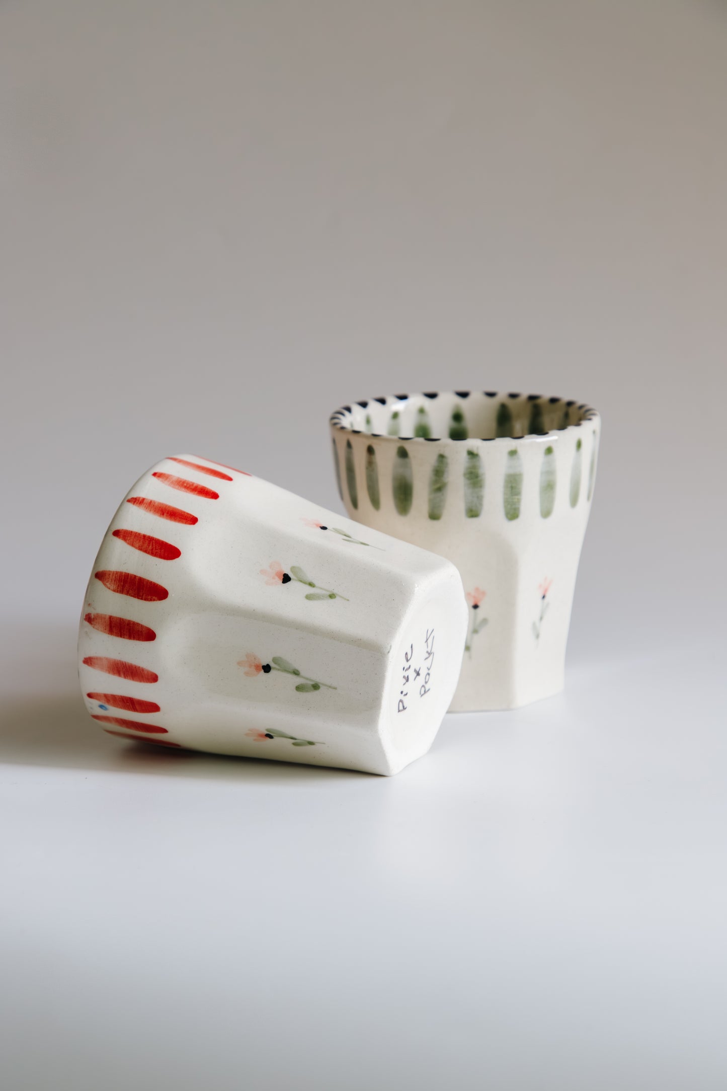 Tulip Cup (green stripe)