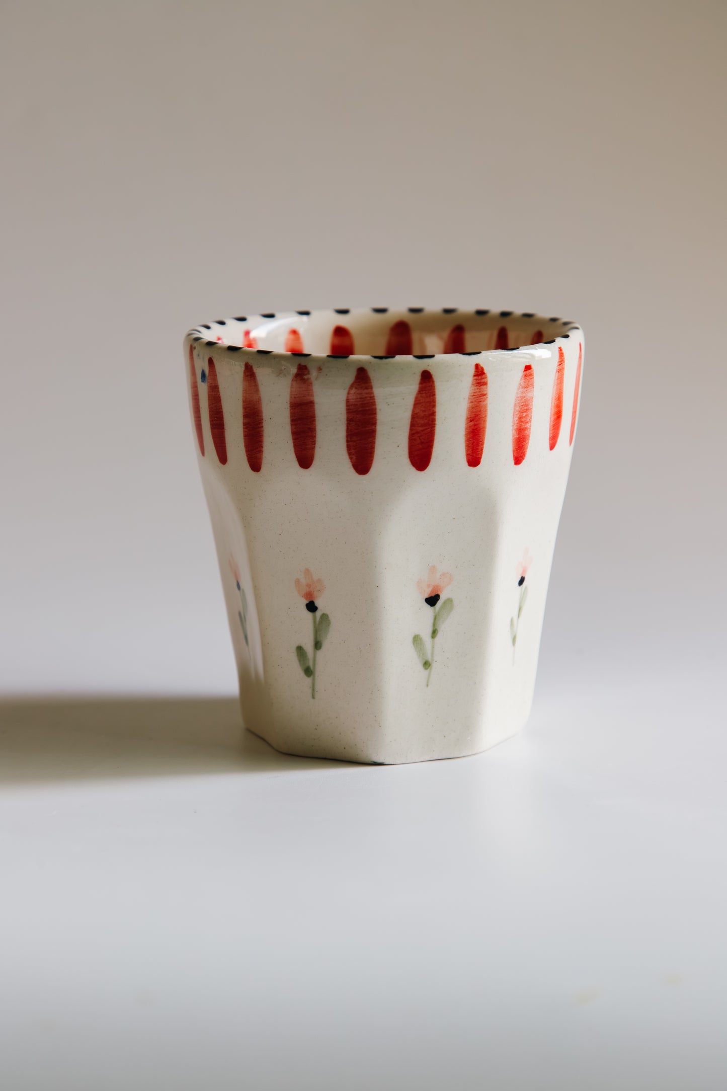Tulip Cup (pink stripe)