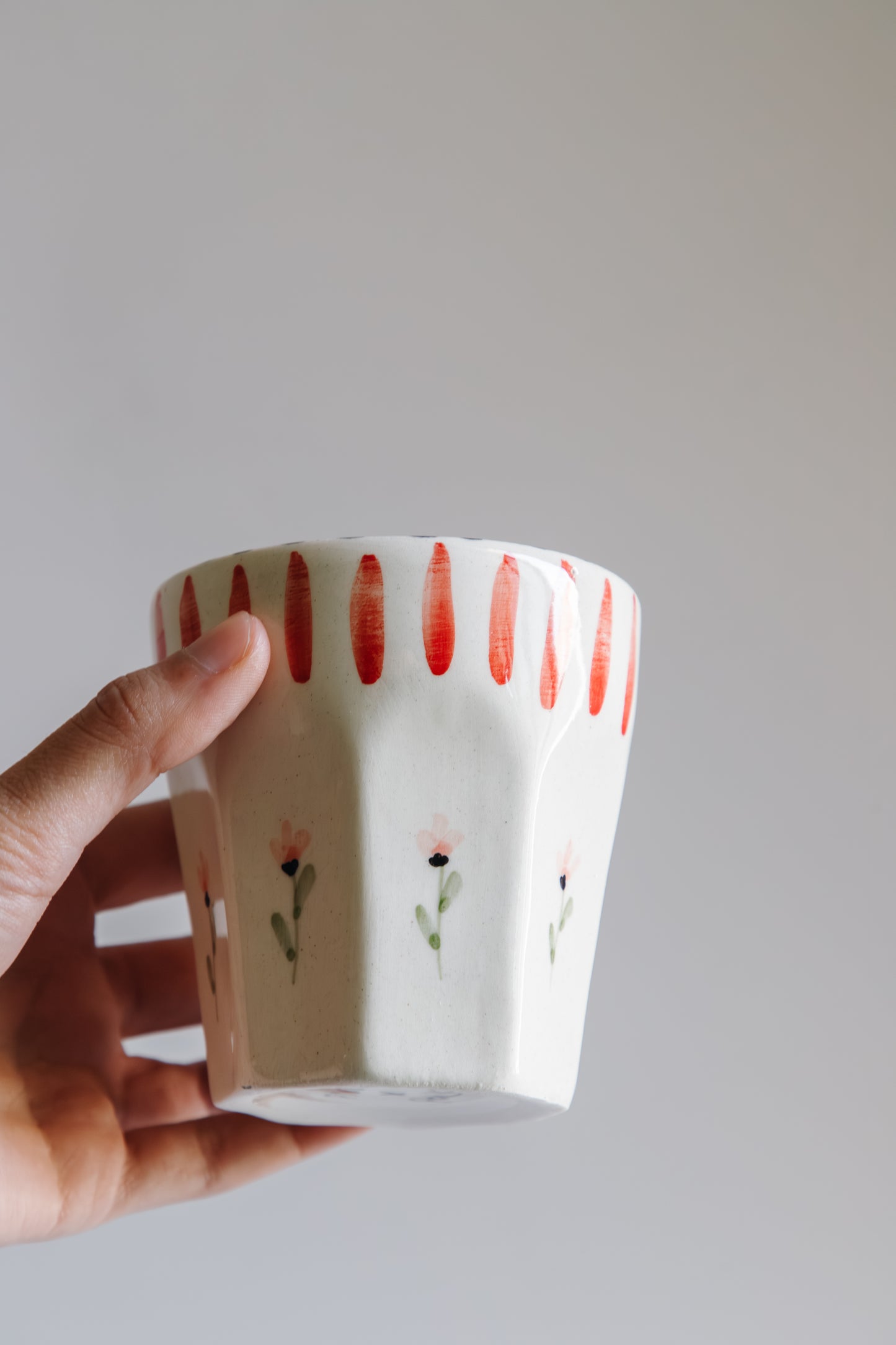 Tulip Cup (pink stripe)