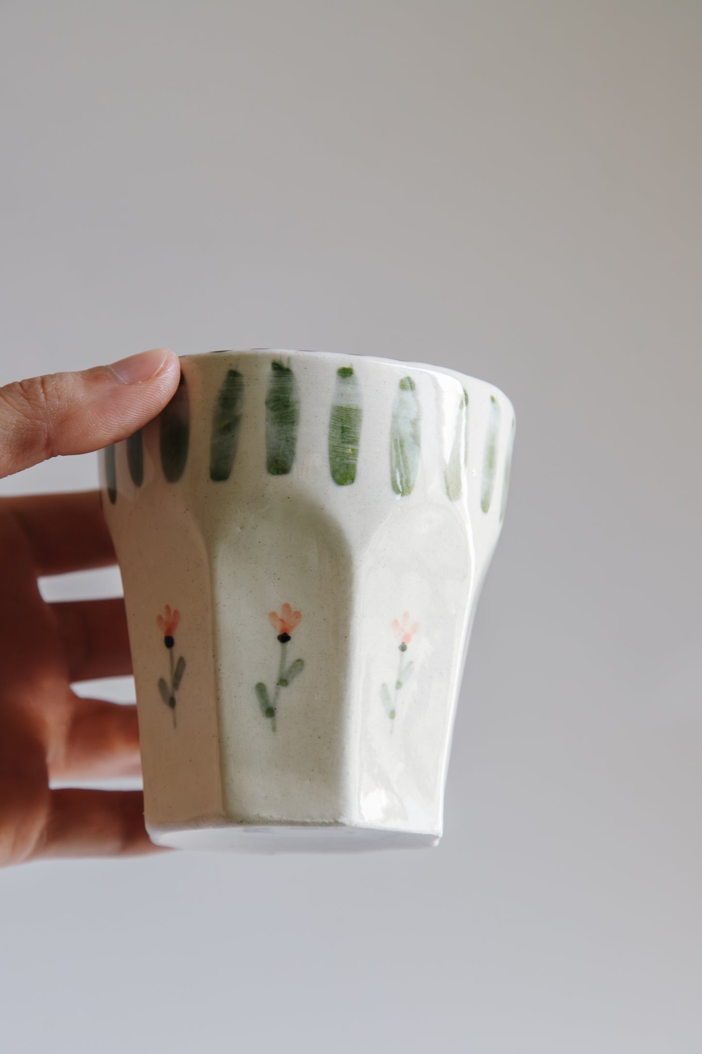 Tulip Cup (green stripe)