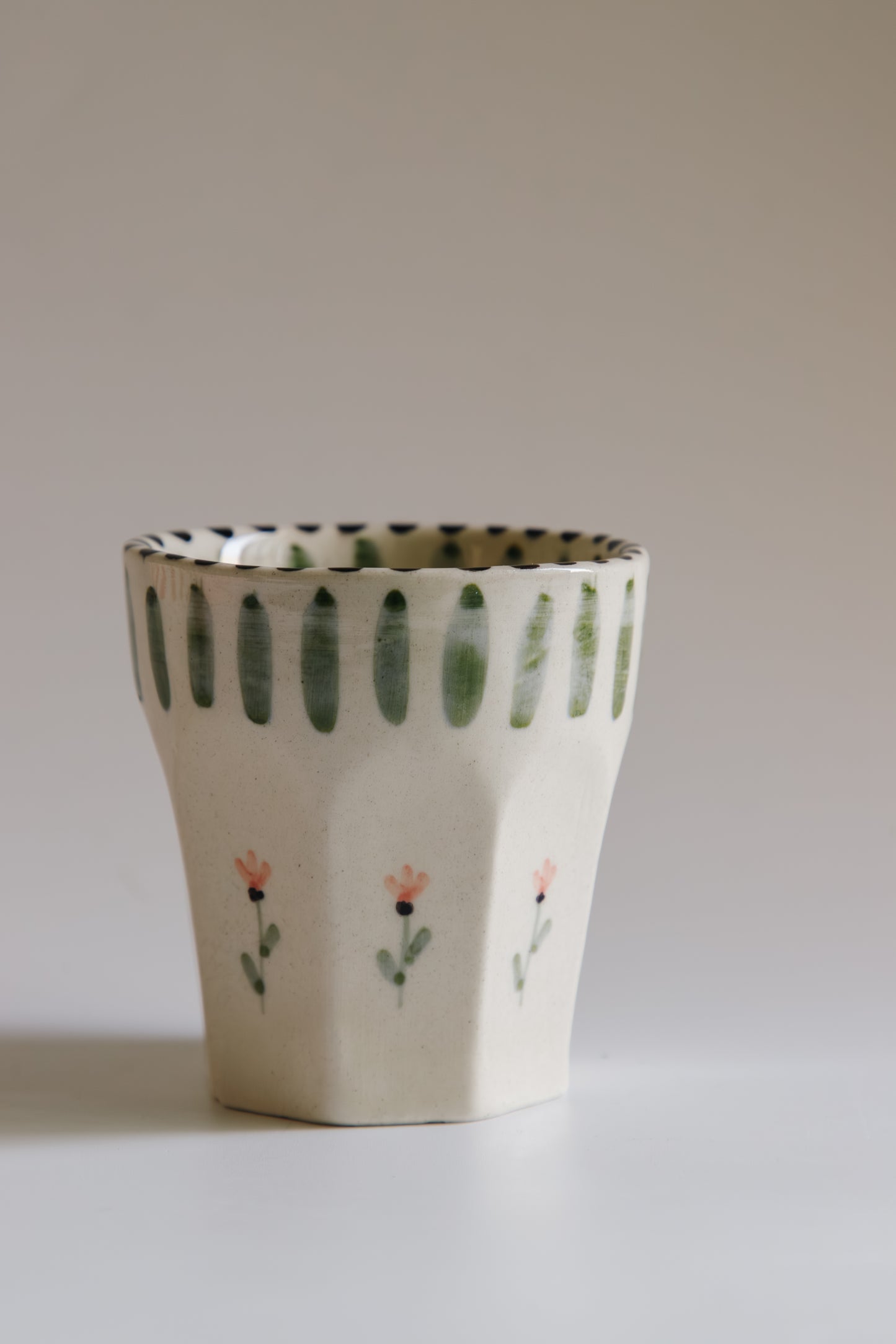 Tulip Cup (green stripe)