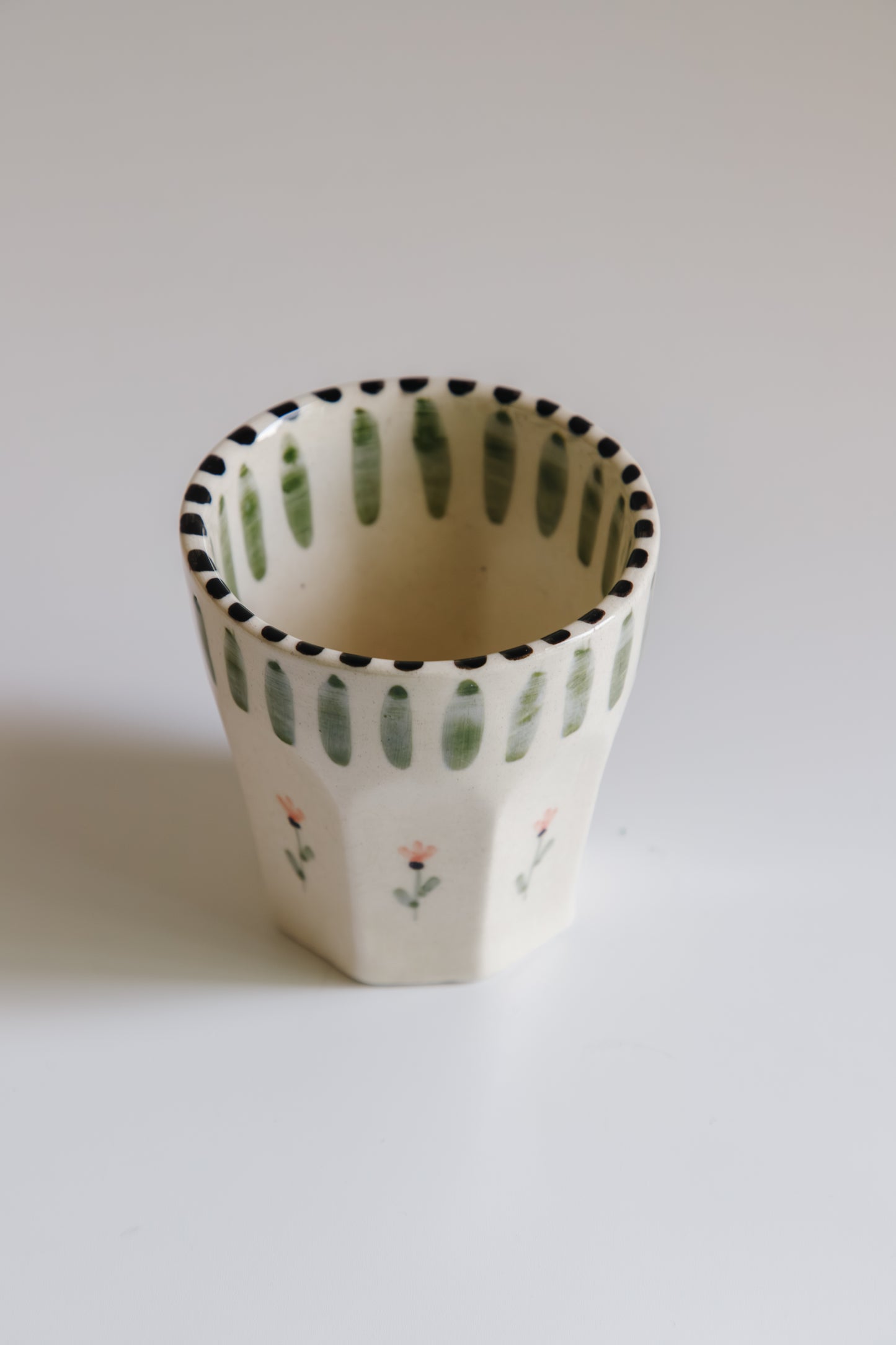 Tulip Cup (green stripe)