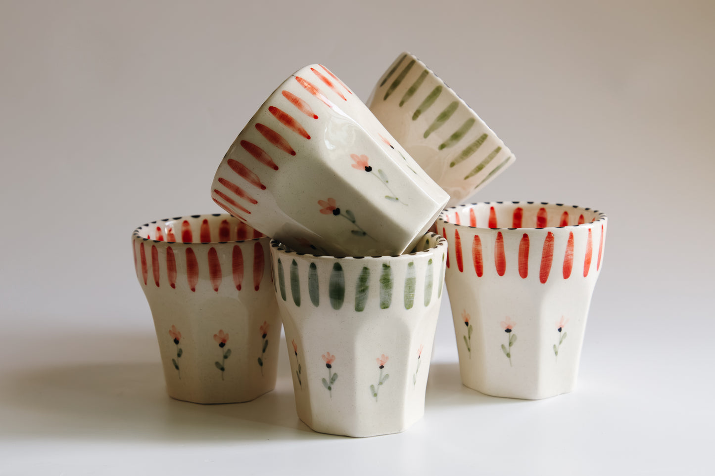 Tulip Cup (pink stripe)
